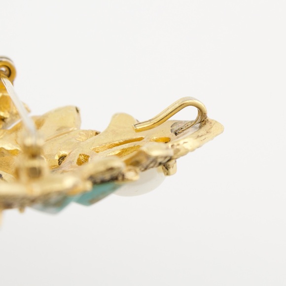 Vintage Sarah Coventry Faux Turquoise & Faux Pearl Pendant / Brooch Pin 1960s - Picture 5 of 7